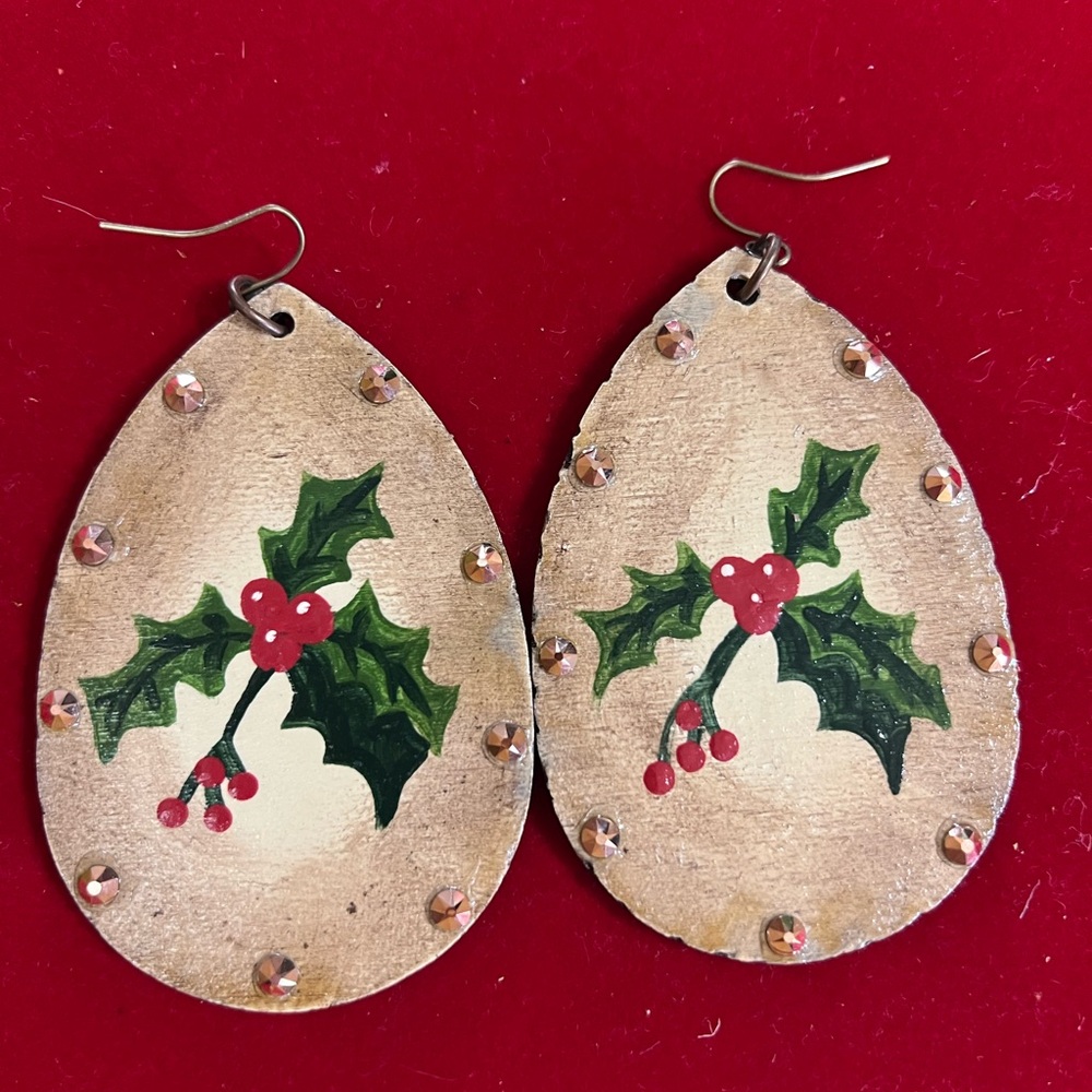 Sookie Sookie Christmas Wood Earrings
